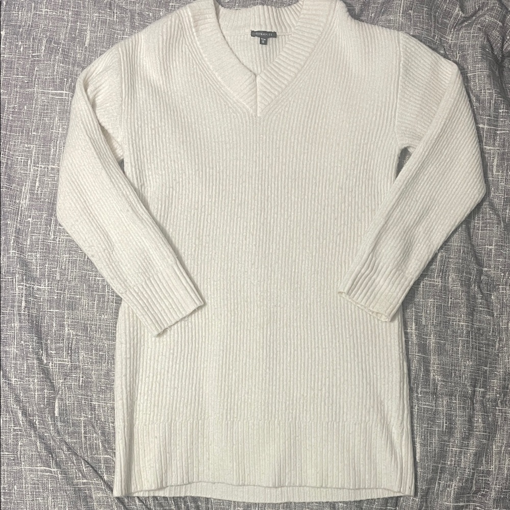 Dynamite Cream Ribbed Knit Top